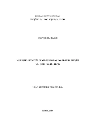 Luận văn vận dụng lí thuyết graph trong dạy học phần di truyền học sinh học 12 thpt