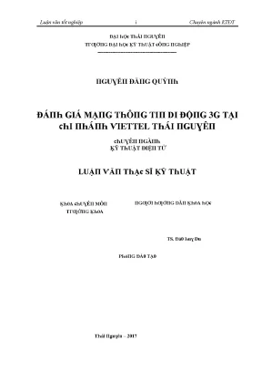 Luận văn đánh giá mạng thông tin di động 3g tại chi nhánh viettel thái nguyên