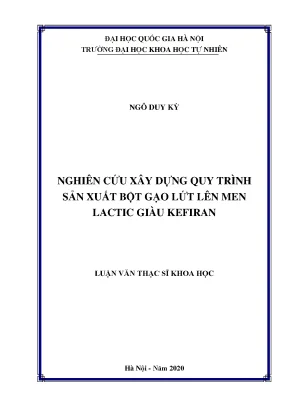 Luận văn nghiên cứu xây dựng quy trình sản xuất bột gạo lứt lên men lactic giàu kefiran