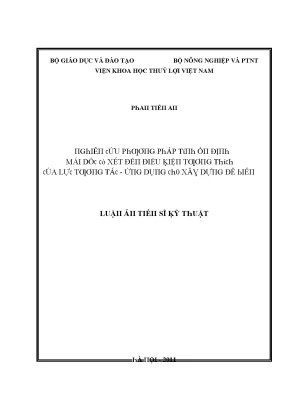 Luận văn nghiên cứu phương pháp tính ổn định mái dốc có xét đến điều kiện tương thích của lực tương tác ứng dụng cho xây dựng đê biển