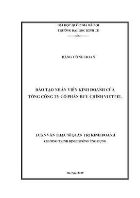 Luận văn đào tạo nhân viên kinh doanh của tổng công ty cổ phần bưu chính viettel