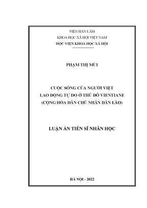 Luận án tiến sĩ cuộc sống của người việt lao động tự do ở thủ đô vientiane cộng hòa dân chủ nhân dân lào