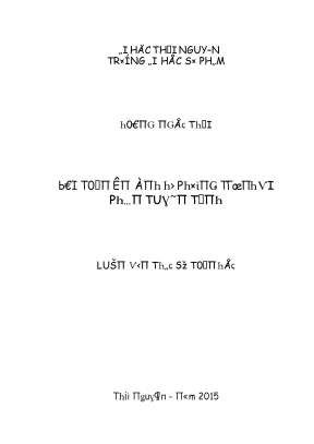 Luận văn bài toán ổn định hệ phương trình vi phân tuyến tính