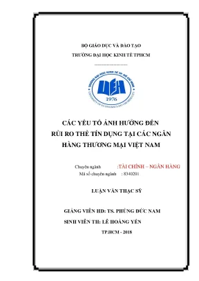 Luận văn thạc sĩ các yếu tố ảnh hưởng đến rủi ro thẻ tín dụng tại các ngân hàng thương mại việt nam