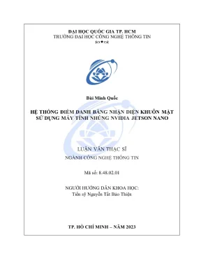 Luận văn thạc sĩ công nghệ thông tin hệ thống điểm danh bằng nhận diện khuôn mặt sử dụng máy tính nhúng nvidia jetson nano