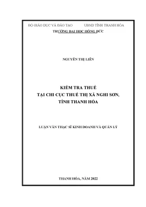 Luận văn kiểm tra thuế tại chi cục thuế thị xã nghi sơn tỉnh thanh hóa