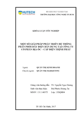 Luận văn một số giải pháp phát triển hệ thống phân phối dây điện dân dụng tại công ty cổ phần địa ốc cáp điện thịnh phát