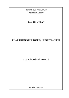 Luận án tiến sĩ kinh tế phát triển nuôi tôm tại tỉnh trà vinh