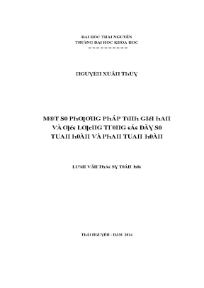 Luận văn một số phương pháp tính giới hạn và ước