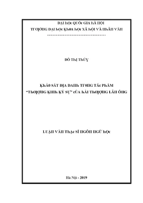Luận văn khảo sát địa danh trong tác phẩm thượng kinh ký sự của hải thượng lãn ông