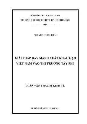 Luận văn giải pháp đẩy mạnh xuất khẩu gạo việt nam vào thị trường tây phi luận văn thạc sĩ