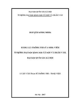 Luận văn năng lực thông tin của sinh viên trường đại học khoa học xã hội và nhân văn đại học quốc gia hà nội