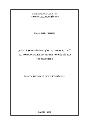 Luận văn quản lý sinh viên trường đại học ngoại ngữ đại học quốc gia hà nội phù hợp với yêu cầu đào tạo theo tín chỉ