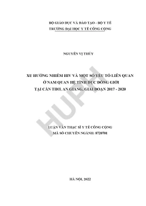 Xu hướng nhiễm hiv và một số yếu tố liên quan ở nam quan hệ tình dục đồng giới tại cần thơ an giang giai đoạn 2017 2020