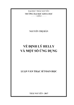 Luận văn về định lý helly và một số ứng dụng