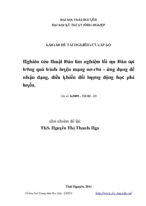 Luận văn nghiên cứu thuật toán tìm nghiệm tối ưu toàn cục trong quá trình luyện mạng nơ ron ứng dụng để nhận dạng điều khiển đối tượng động học phi tuyến
