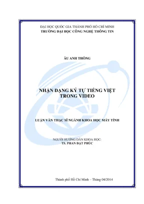Luận văn thạc sĩ khoa học máy tính nhận dạng ký tự tiếng việt trong video