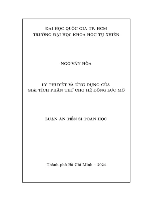 Luận án tiến sĩ toán học lý thuyết và ứng dụng của giải tích phân thứ cho hệ động lực mờ