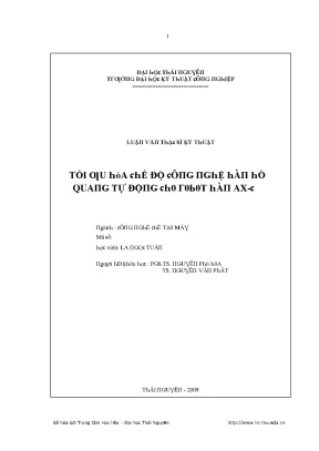 Luận văn tối ưu hóa chế độ công nghệ hàn hổ quang tự động cho robot hàn ax c