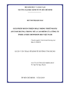 Luận văn giải pháp hoàn thiện hoạt động thuê ngoài outsourcing trong mùa cao điểm của công ty tnhh avery dennison ris việt nam