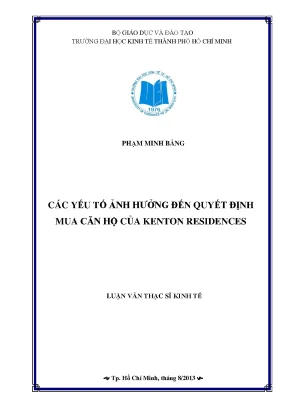 Luận văn các yếu tố ảnh hưởng đến quyết định mua căn hộ của kenton residences luận văn thạc sĩ