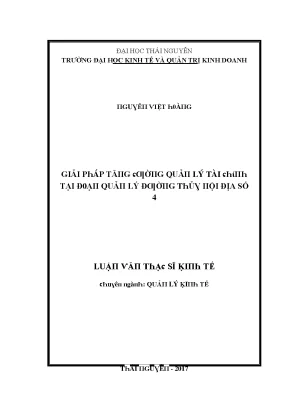 Luận văn giải pháp tăng cường quản lý tài chính tại đoạn quản lý đường thủy nội địa số 4