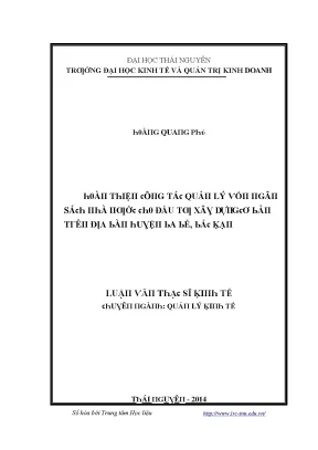 Luận văn hoàn thiện công tác quản lý vốn ngân sách nhà nước cho đầu tư xây dựng cơ bản trên địa bàn huyện ba bể bắc kạn