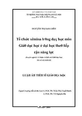 Luận văn tổ chức xêmina trong dạy học môn giáo dục học ở đại học theo tiếp cận năng lực