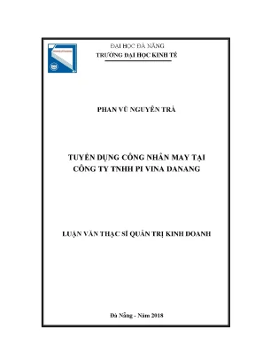 Luận văn tuyển dụng công nhân may tại công ty tnhh pi vina danang