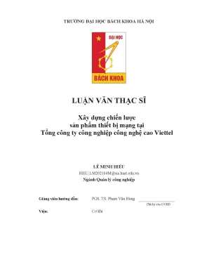 Xây dựng chiến lược sản phẩm thiết bị mạng tại tổng công ty công nghiệp công nghệ cao viettel
