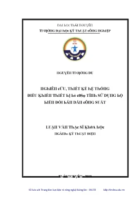 Luận văn nghiên cứu thiết kế hệ thống điều khiển thiết bị bù cosφ tĩnh sử dụng bộ biến đổi bán dẫn công suất