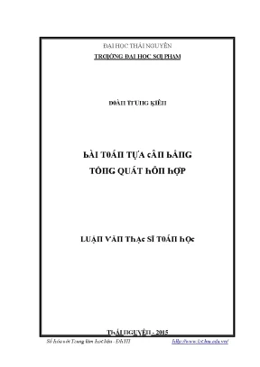 Luận văn bài toán tựa cân bằng tổng quát hỗn hợp