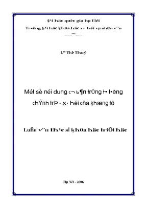 Luận văn một số nội dung cơ bản trong tư tưởng chính trị xã hội của khổng tử