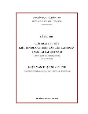 Luận văn giải pháp thu hút kiều hối để cả thiện cán cân tài khoản vãng lai tại việt nam luận văn thạc sĩ