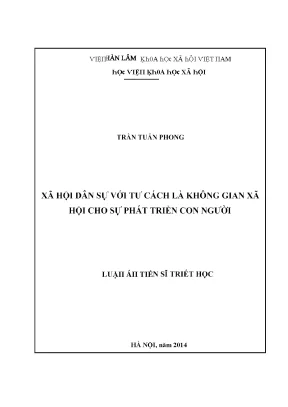 Luận văn xã hội dân sự với tư cách là không gian phát triển xã hội con người