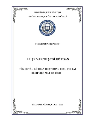 Kế toán hoạt động thu chi tại bệnh viện mắt hà tĩnh 2