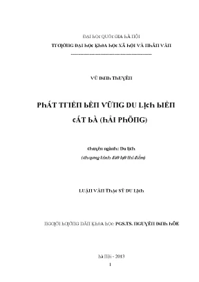 Luận văn phát triển bền vững du lịch biển cát bà hải phòng