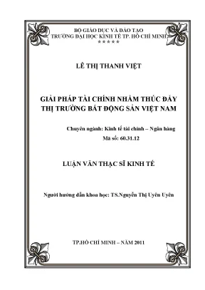 Luận văn giải pháp tài chính nhằm thúc đẩy thị trường bất động sản việt nam luận văn thạc sĩ