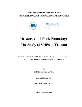 Luận văn networks and bank financing the study of smes in vietnam