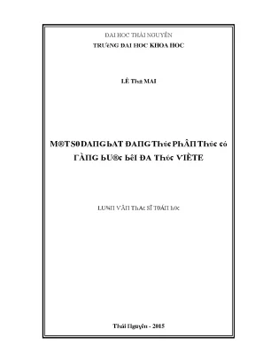 Luận văn một số dạng bất đẳng thức phân thức có ràng buộc bởi đa thức viète