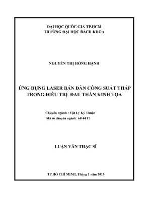 Luận văn thạc sĩ vật lý kỹ thuật ứng dụng laser bán dẫn công suất thấp trong điều trị đau thần kinh tọa