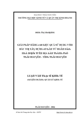 Luận văn giải pháp nâng cao hiệu quả sử dụng vđt xdcb từ nsnn trên địa bàn thành phố thái nguyên tỉnh thái nguyên