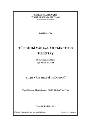 Luận văn từ ngữ chỉ văn hóa ẩm thực trong tiếng tày