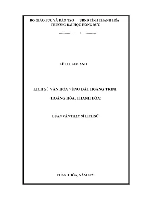 Luận văn lịch sử văn hóa vùng đất hoằng trinh hoằng hóa thanh hóa
