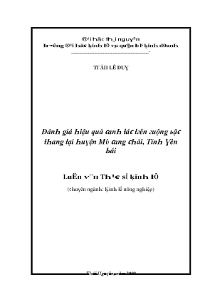 Luận văn đánh giá hiệu quả canh tác trên đất ruộng bậc thang tại huyện mù cang chải tỉnh yên bái