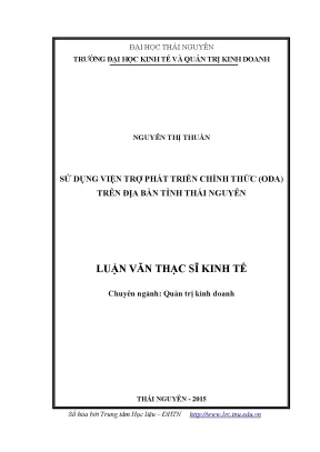 Luận văn sử dụng viện trợ phát triển chính thức oda trên địa bàn tỉnh thái nguyên