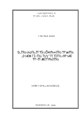 Luận văn dạng chuẩn tắc của phương trình đạo hàm riêng tuyến tính cấp hai trên mặt phẳng