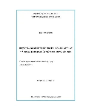 Luận văn thạc sĩ địa chất dầu khí ứng dụng hiện trạng khai thác tối ưu hoá khai thác và mạng lưới bơm ép mỏ nam rồng đồi mồi