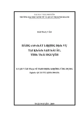 Luận văn nâng cao chất lượng dịch vụ tại khách sạn hải âu tỉnh thái nguyên