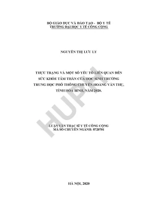 Thực trạng và một số yếu tố liên quan đến sức khỏe tâm thần của học sinh trường trung học phổ thông chuyên hoàng văn thụ tỉnh hòa bình năm 2020